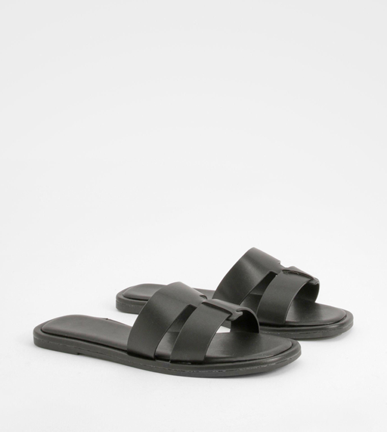 Solid Open Toe Flat Sandals