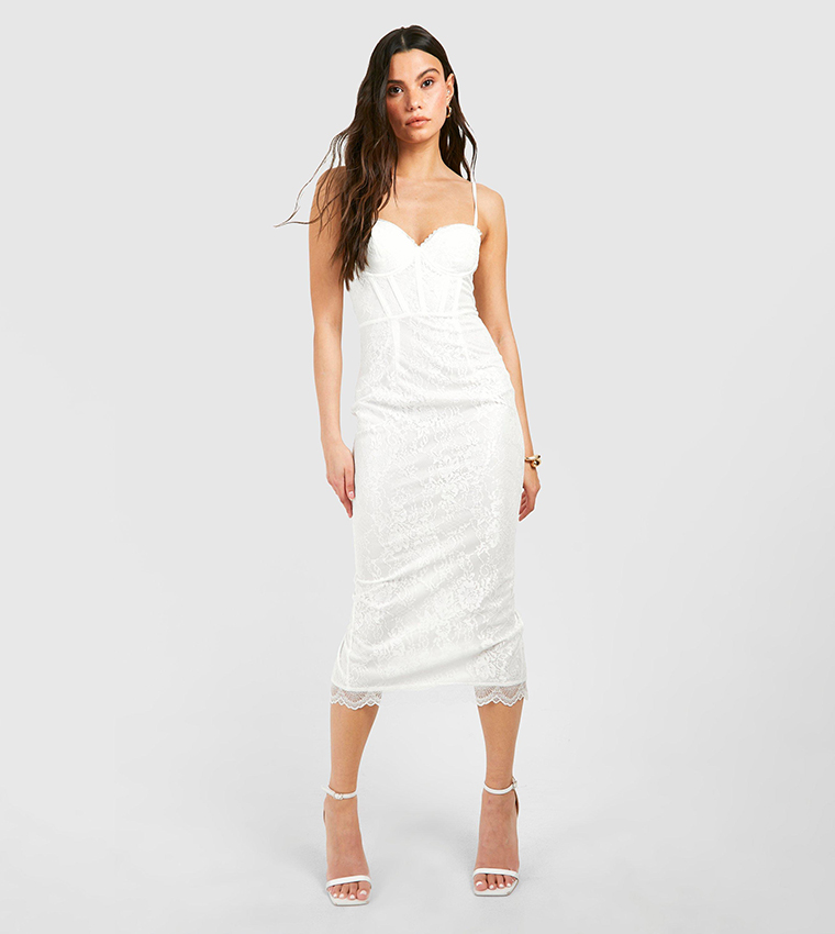 Lace Corset Midi Dress