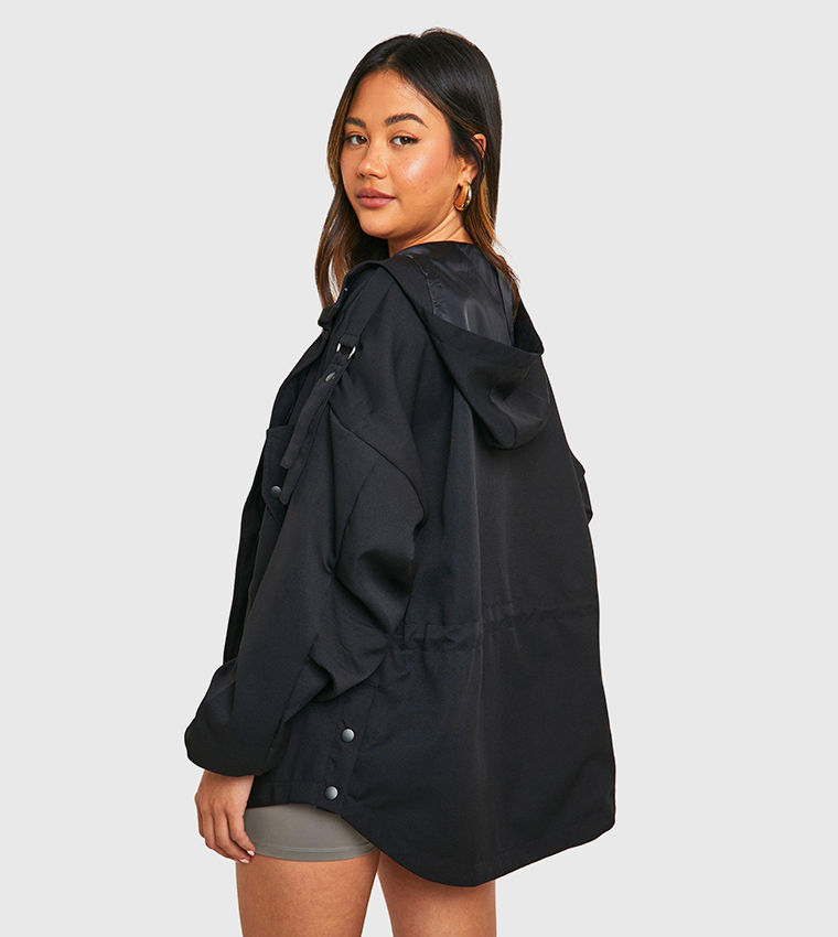 Synched Waist Hooded Jacket