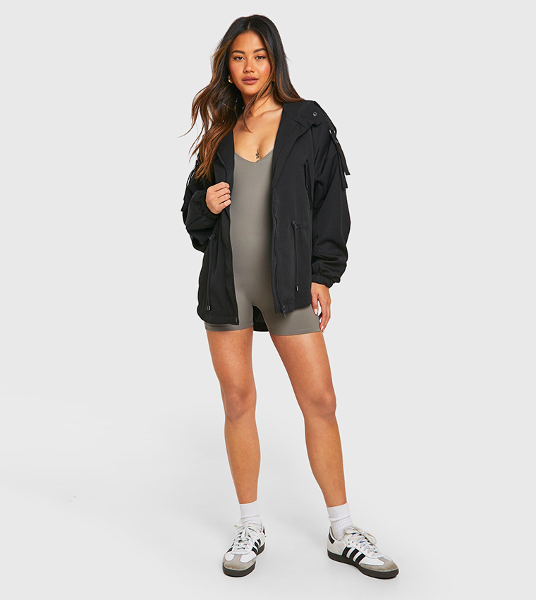Synched Waist Hooded Jacket