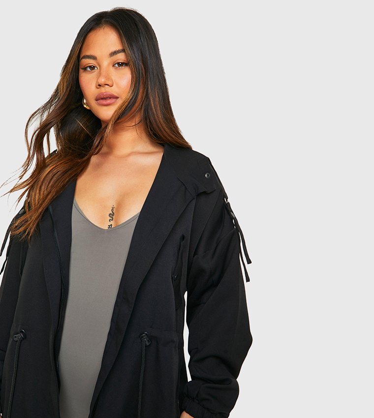 Synched Waist Hooded Jacket