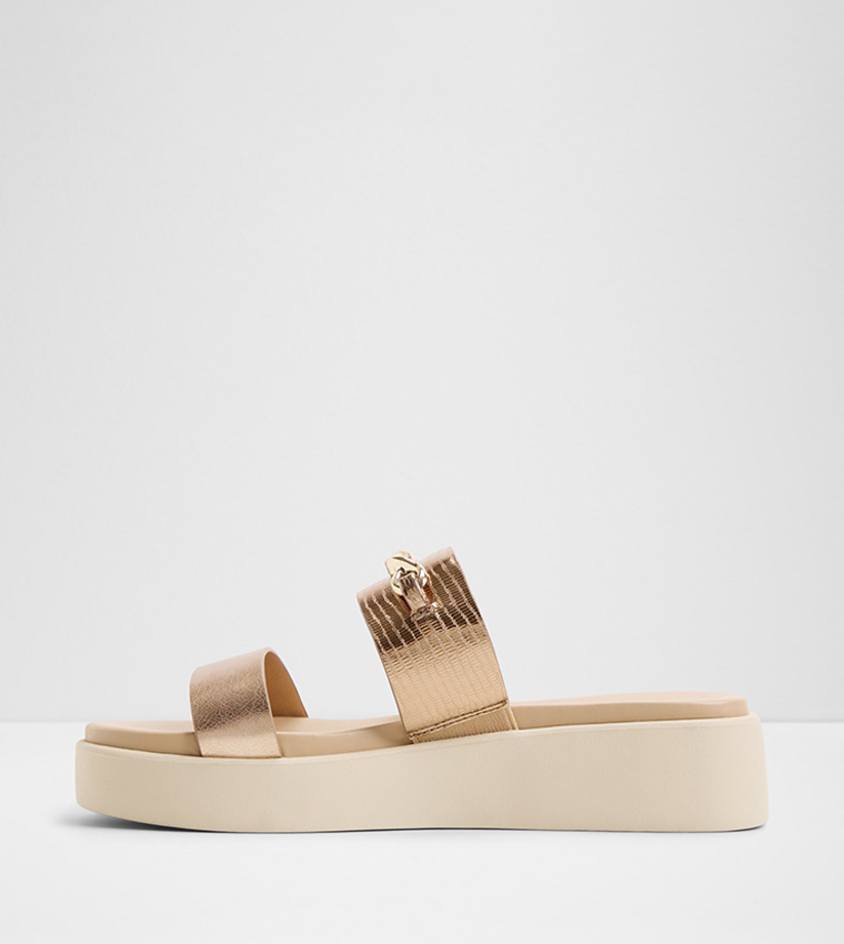 Aldo  Flat Sandals - Gold Flat Sandals