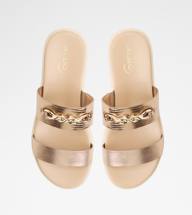 Aldo  Flat Sandals - Gold Flat Sandals