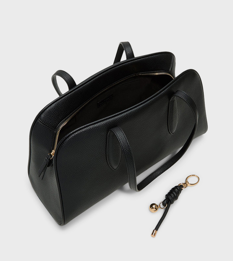 HAYLA Textured Zippered Tote Bag