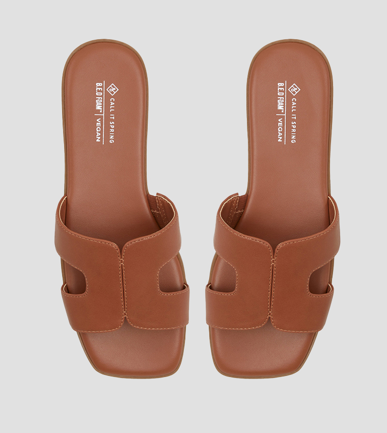 Call it Spring  Flat Sandals - Tan Flat Sandals