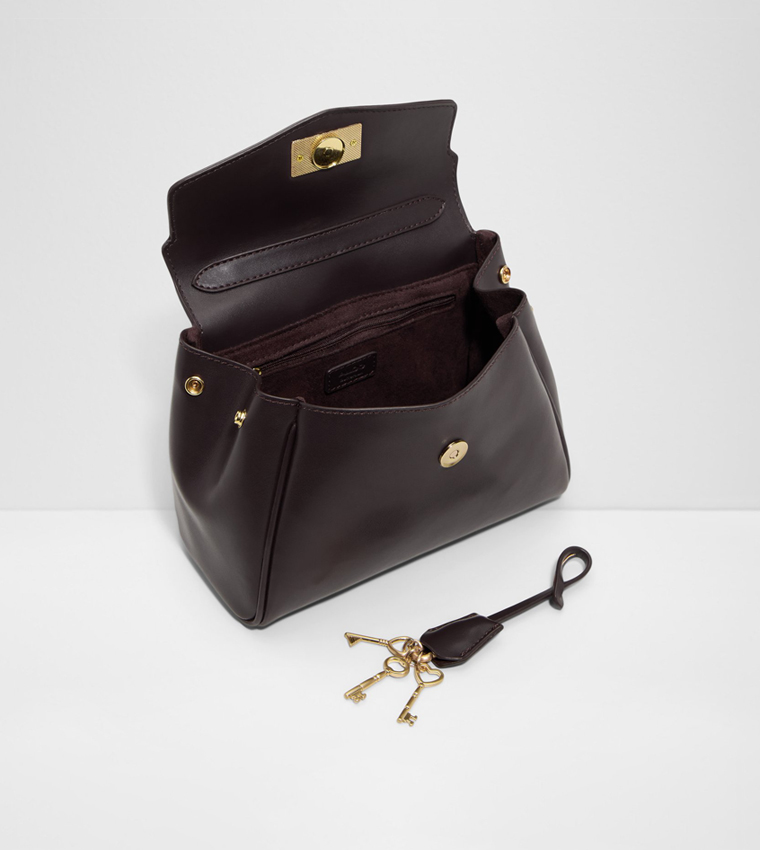 HEARTKEEPERMID Solid Flap Top Handle Bag