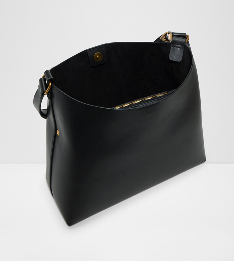 HHOBOCHIC Solid Snap Button Shoulder Bag