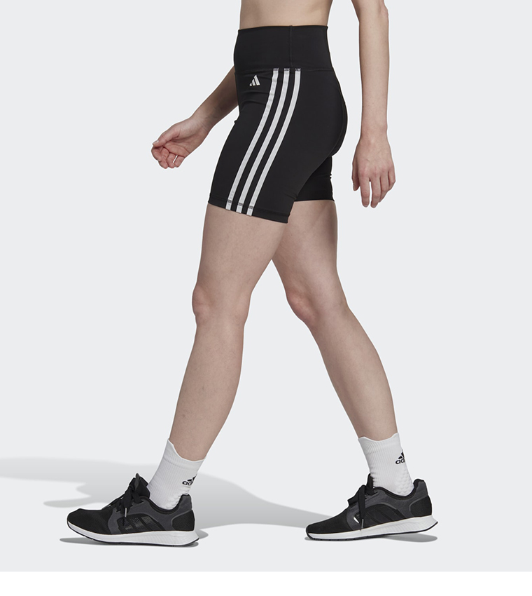 Training Essentials 3-Stripes High-Waisted Short Tights