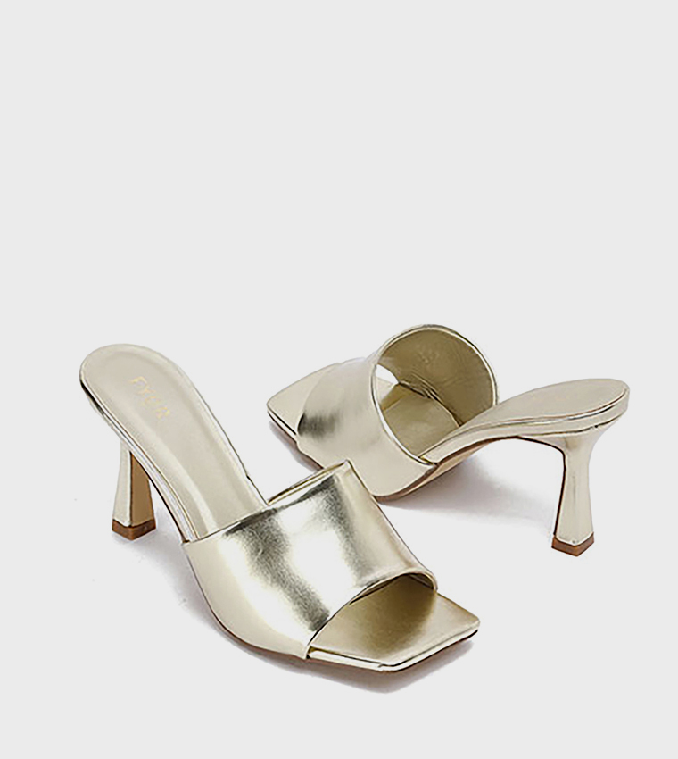 Matt Finish Heel Sandals