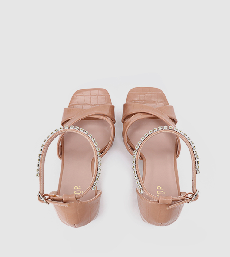 Fyor  Sandals - Peach Block Heels