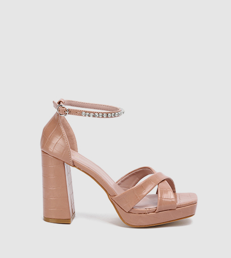 Fyor  Sandals - Peach Block Heels
