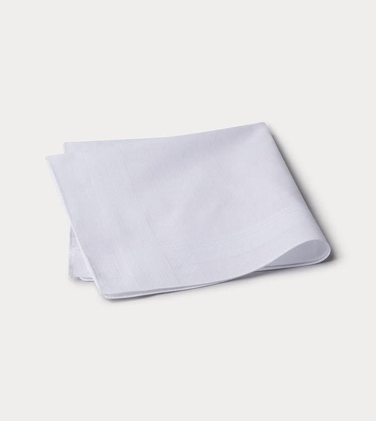 Buy Hackett Solid Cotton Handkerchief In White | 6thstreet UAE