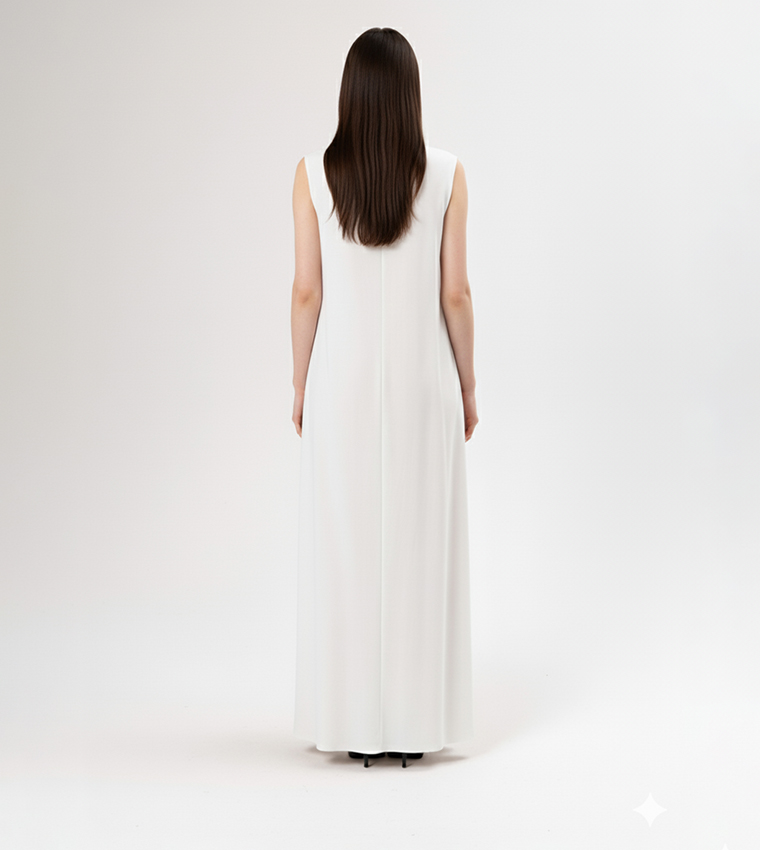 Solid Sleeveless Maxi Dress