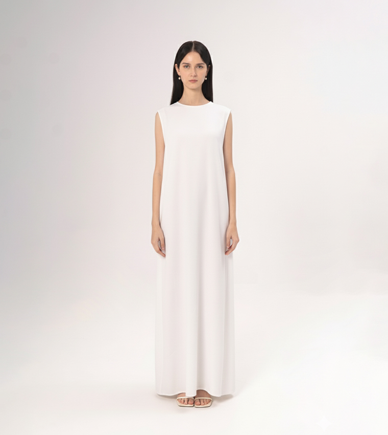 Solid Sleeveless Maxi Dress
