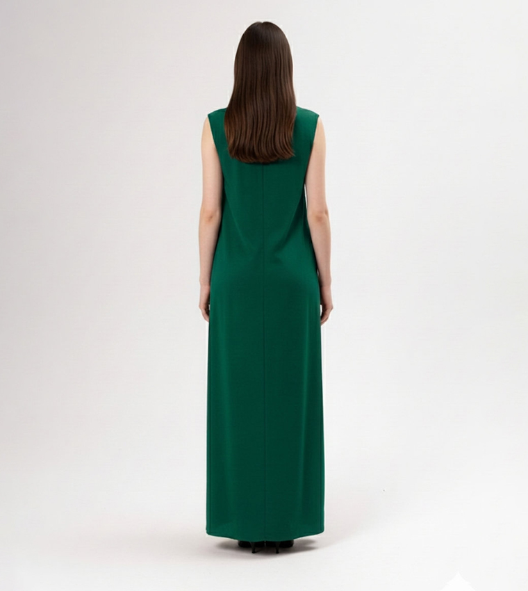 Solid Sleeveless Abaya Slip Dress