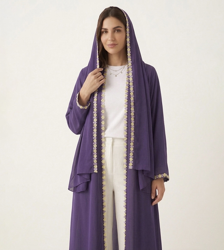 Embroidered Blossom Luxe Abaya