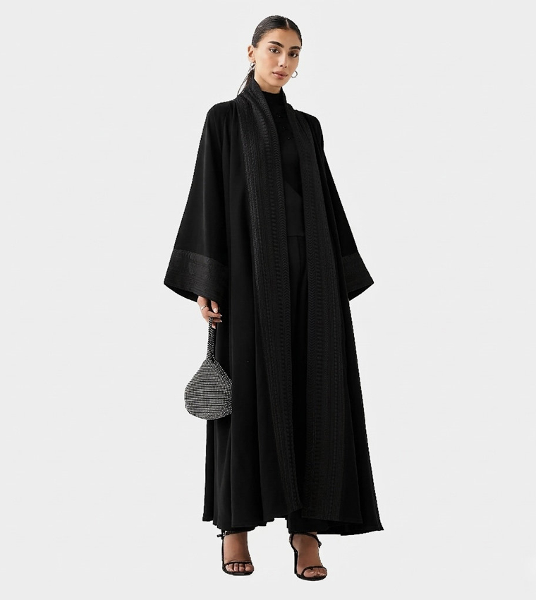 Classic Threadwork Long Sleeves Abaya