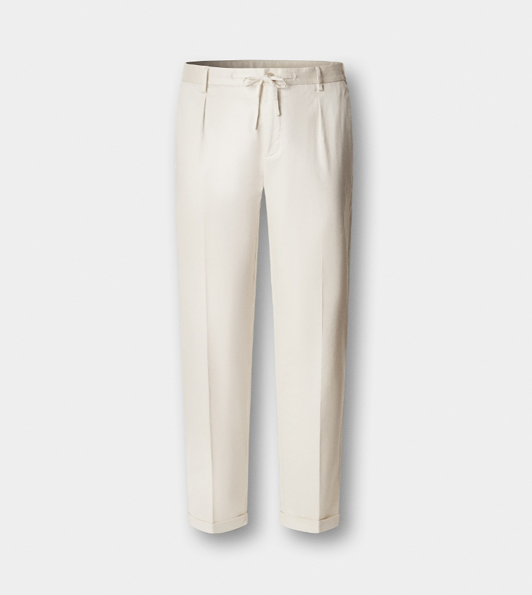 Solid Relaxed Fit Chinos