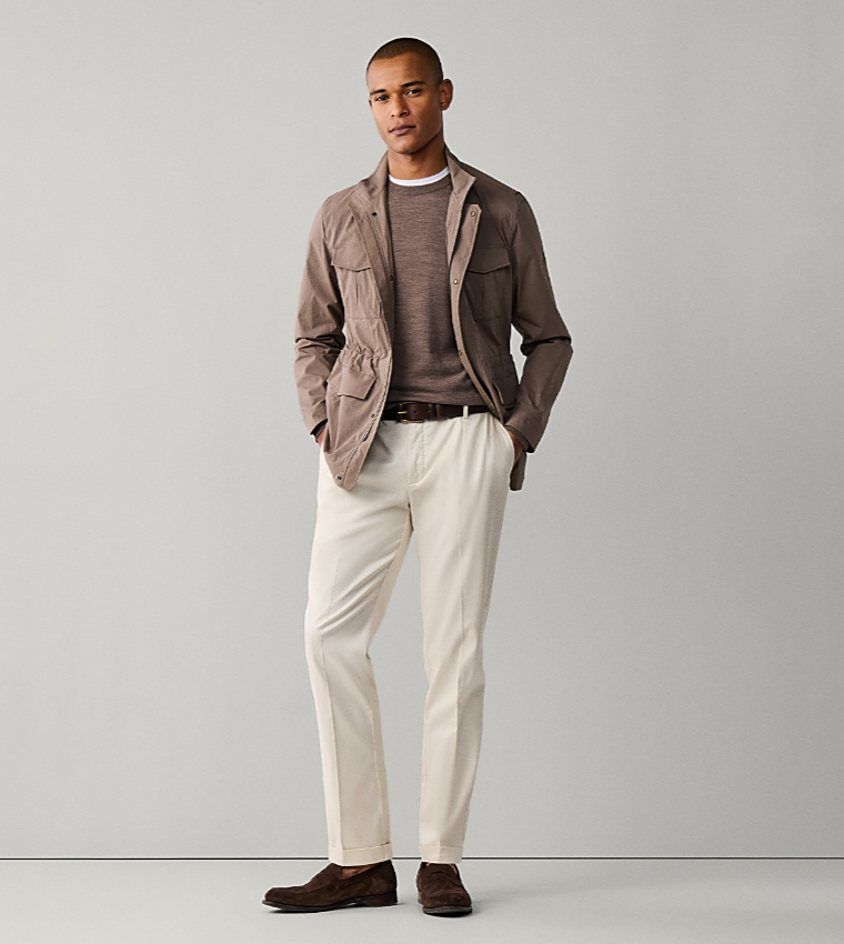Solid Relaxed Fit Chinos