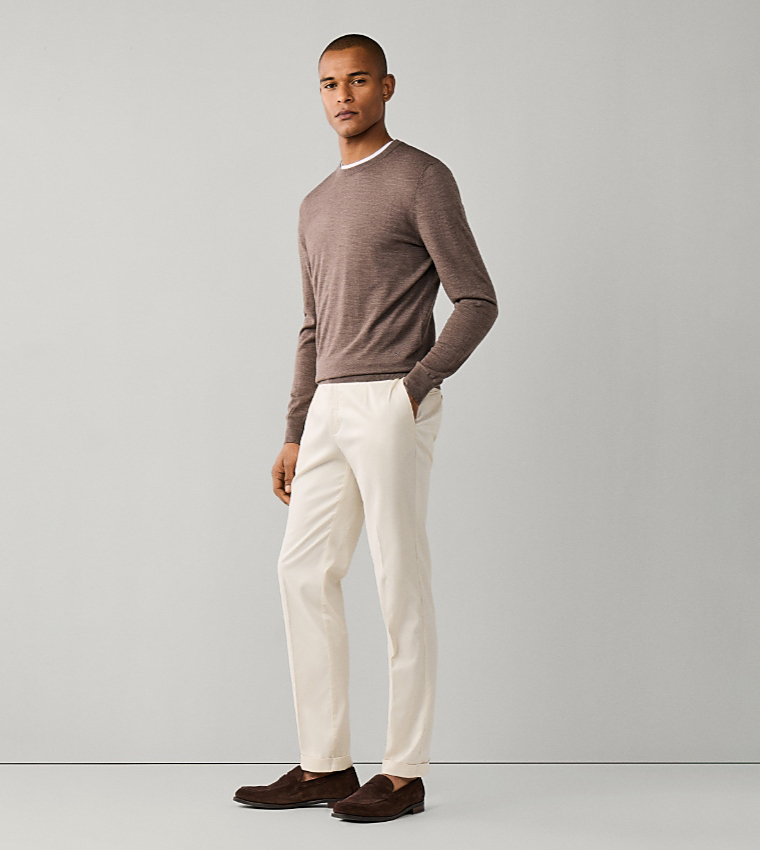 Solid Relaxed Fit Chinos