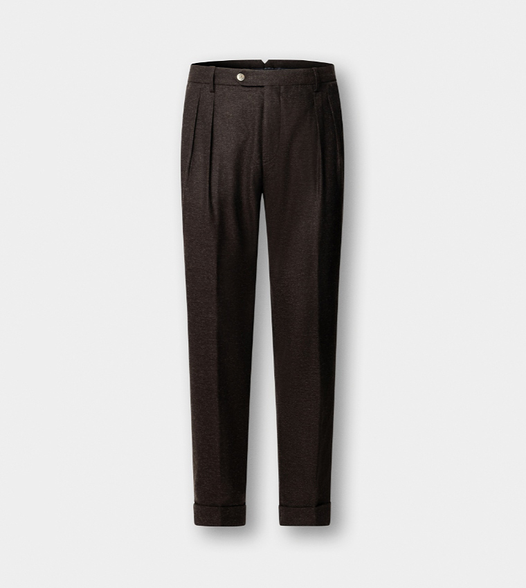 Solid Tapered Fit Formal Pants