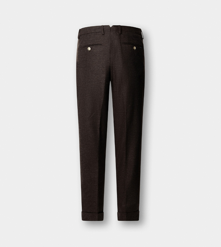 Solid Tapered Fit Formal Pants