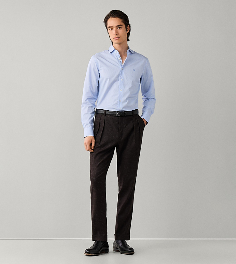 Solid Tapered Fit Formal Pants