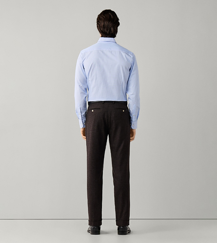 Solid Tapered Fit Formal Pants