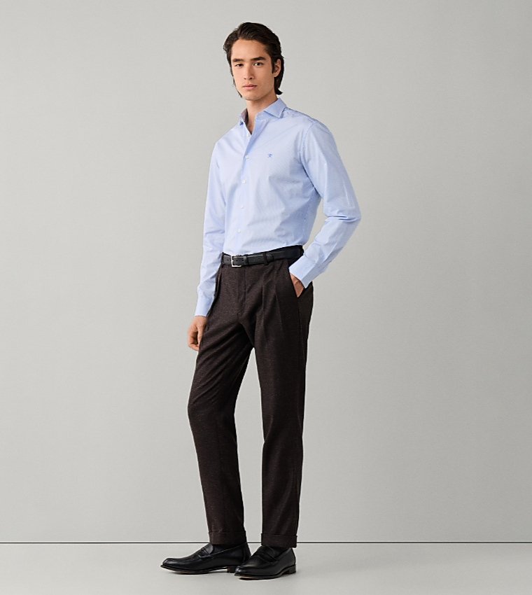 Solid Tapered Fit Formal Pants