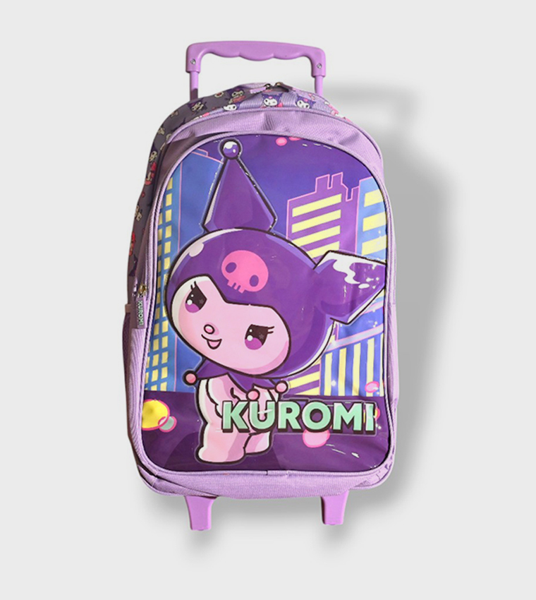 Kuromi Themed 5-Piece 18" Trolley School Bag Set