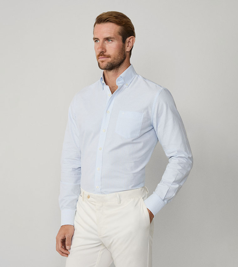 Striped Tailored Fit Long Sleeves Formal Shirt