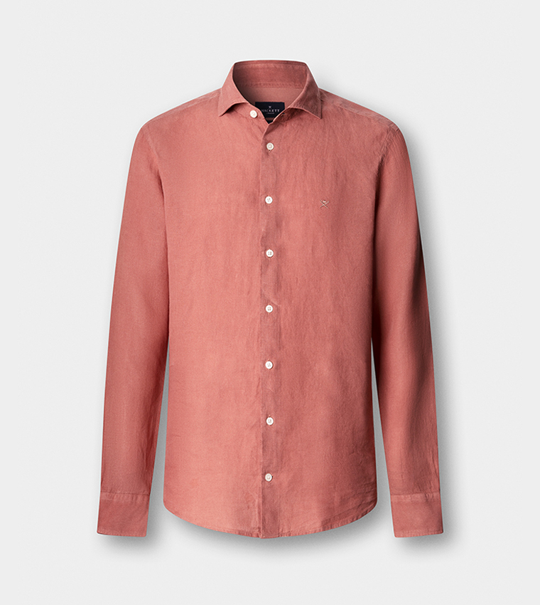 قميص لينن بكم طويل 