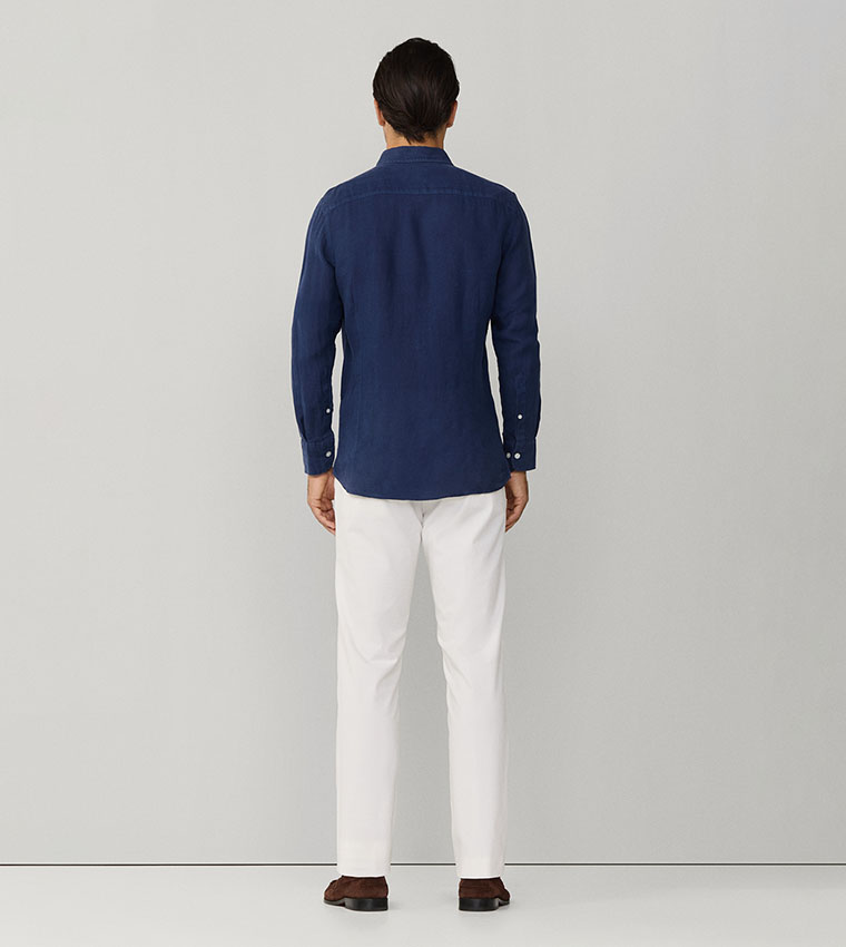 قميص لينن بكم طويل 