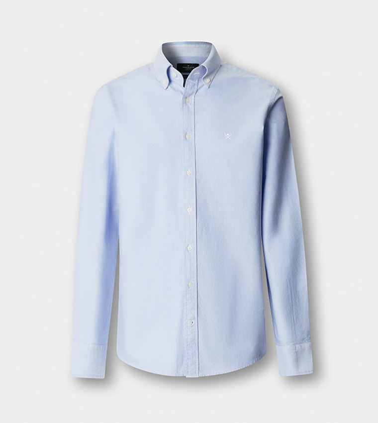 Solid Button-Down Collar Oxford Shirt