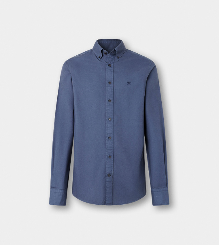 Solid Button-Down Collar Long Sleeves Shirt