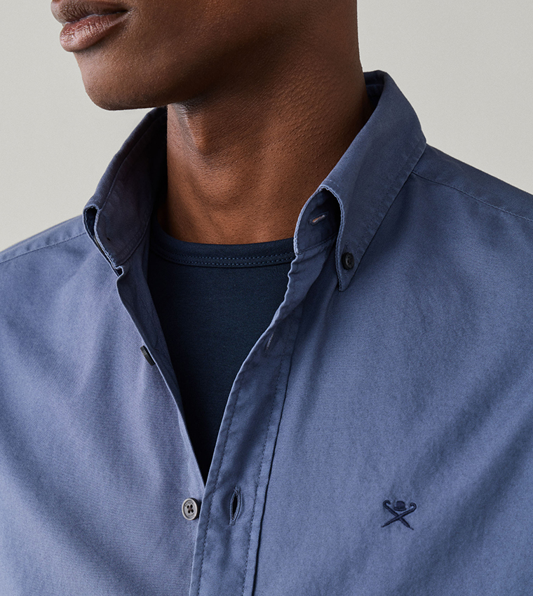 Solid Button-Down Collar Long Sleeves Shirt
