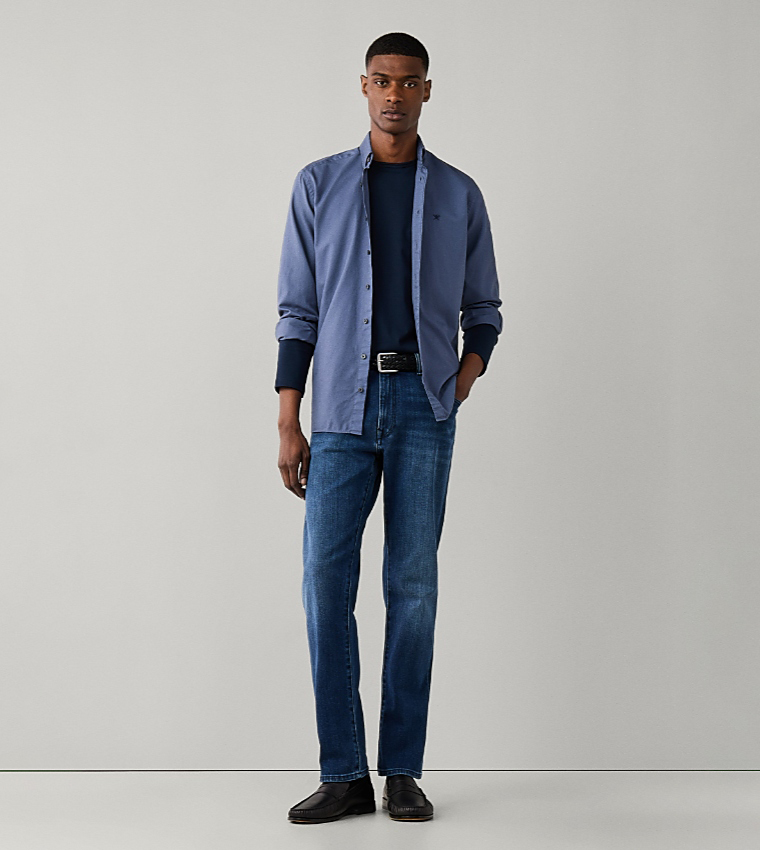 Solid Button-Down Collar Long Sleeves Shirt