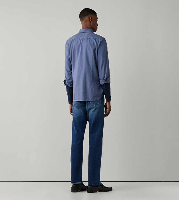 Solid Button-Down Collar Long Sleeves Shirt