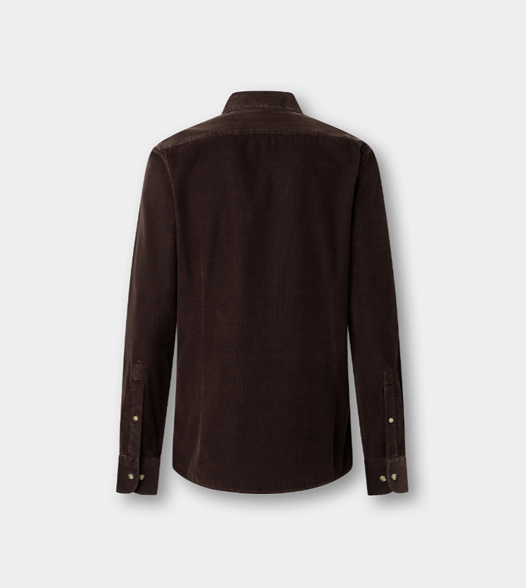 Solid Cut-Away Collar Long Sleeves Shirt