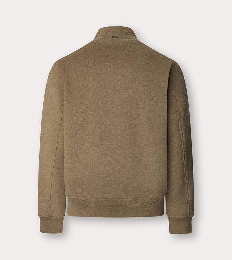 Solid Stand Collar Bomber Jacket