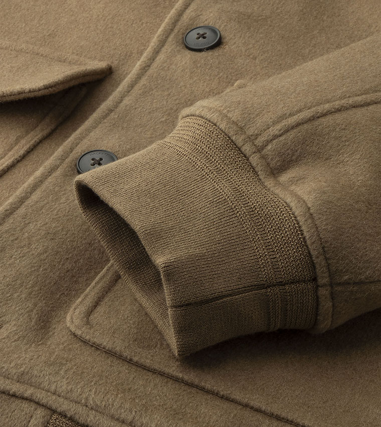 Solid Stand Collar Bomber Jacket