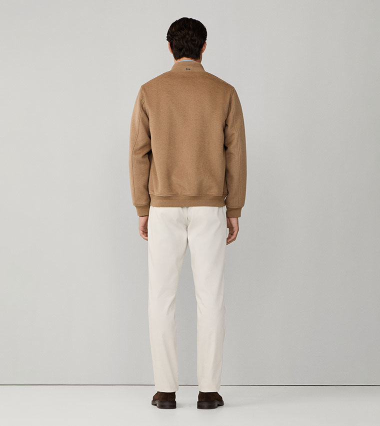 Solid Stand Collar Bomber Jacket
