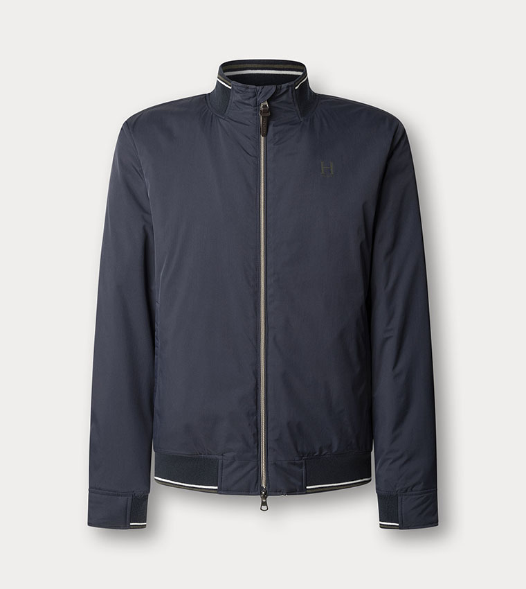 Solid High Neck Bomber Jacket