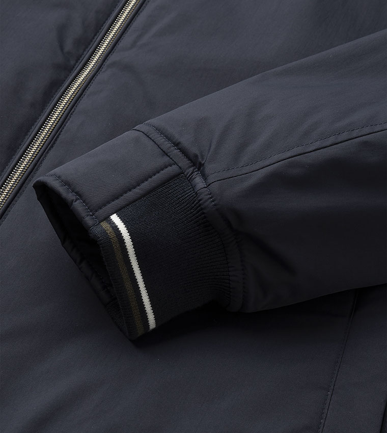 Solid High Neck Bomber Jacket