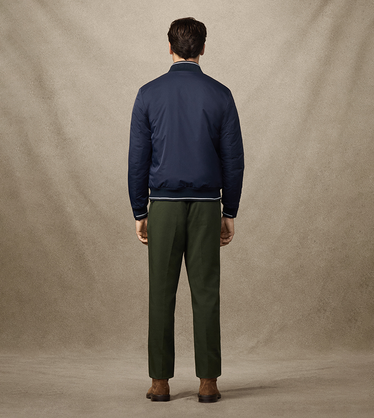 Solid High Neck Bomber Jacket
