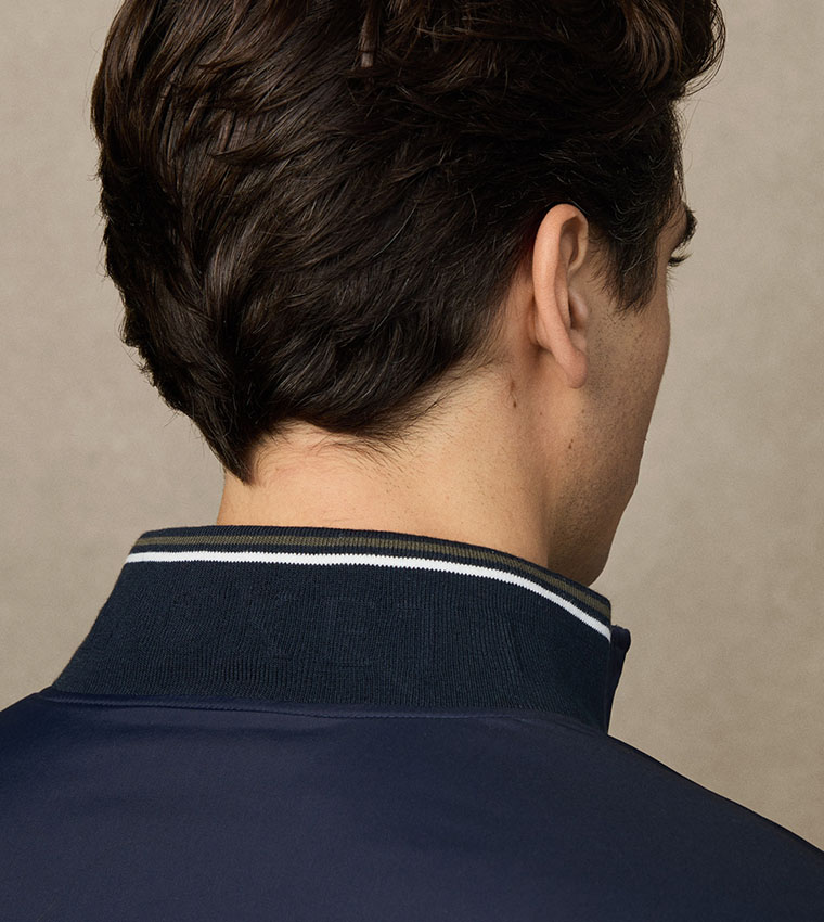 Solid High Neck Bomber Jacket