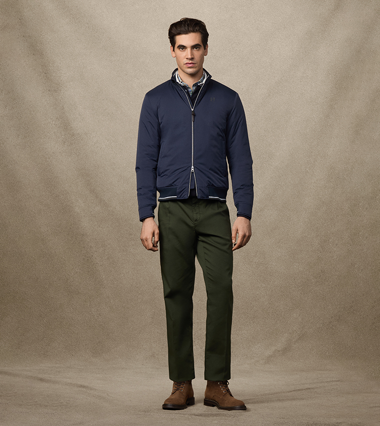 Solid High Neck Bomber Jacket