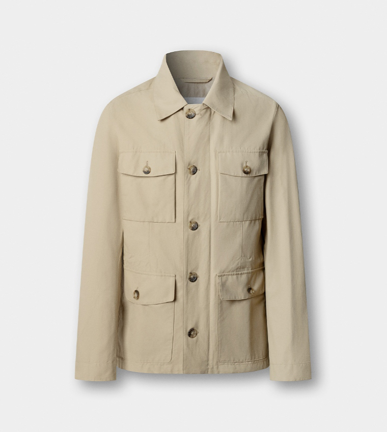 Solid Button Closure Casual Jacket