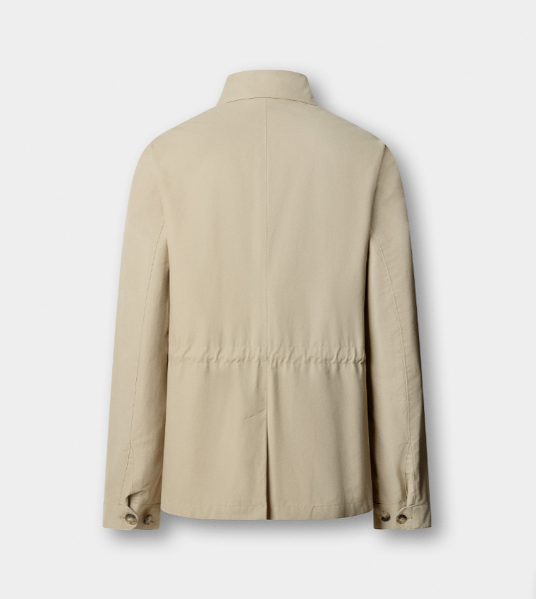 Solid Button Closure Casual Jacket
