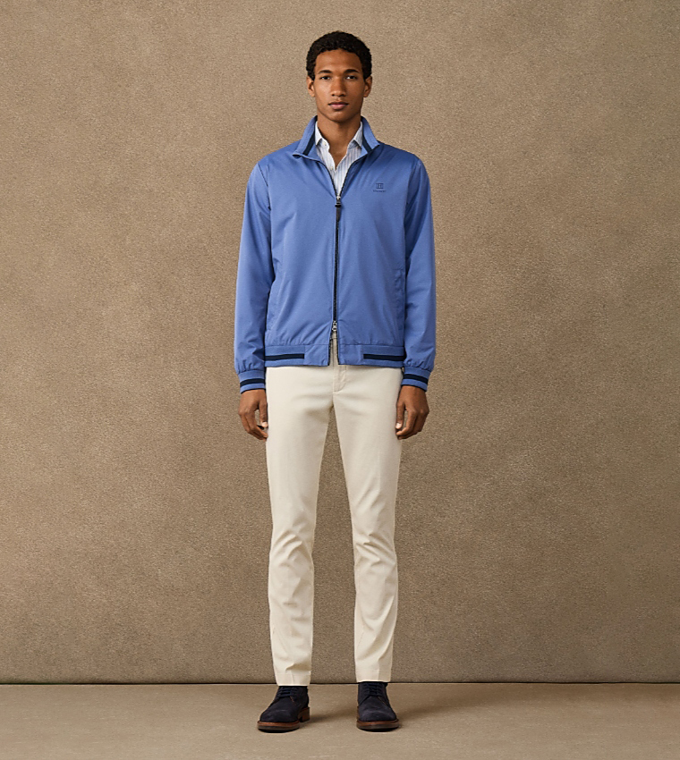 Solid Zipper Casual Jacket